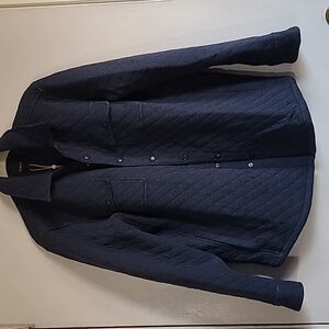 Quince Men's Organic Cotton Quilted Overshirt Navy size small